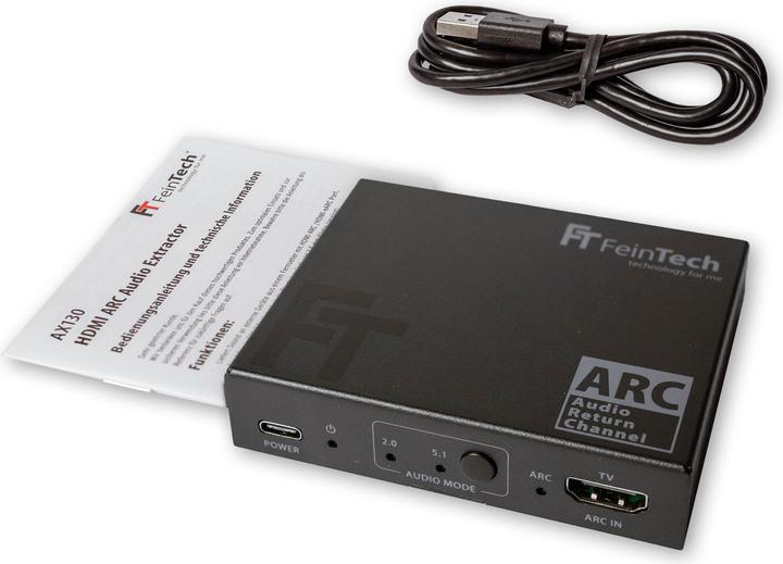 Actual product image FeinTech AX130 HDMI ARC Audio Adapter (OPT | Cinch | AUX)