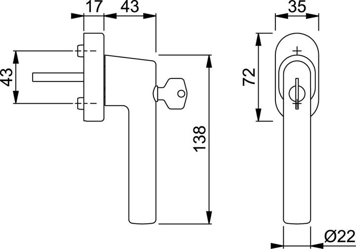 Actual product image Hoppe Fenstergriff Amsterdam