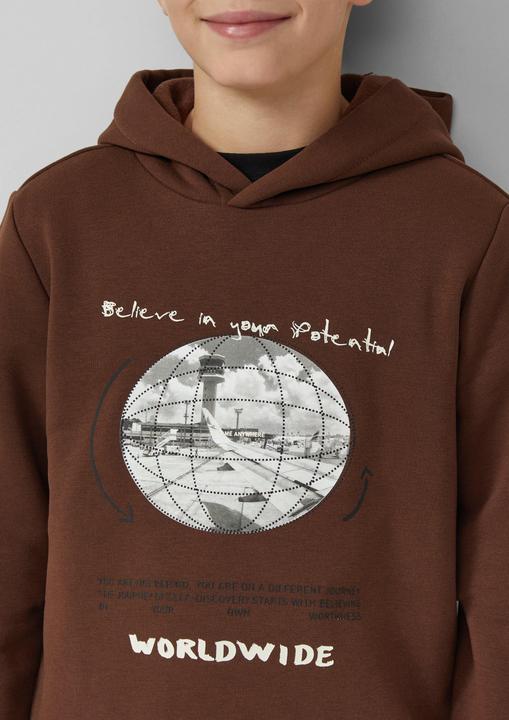 Produktbild s.Oliver Sweatshirt Kuscheliger Hoodie mit Frontprint (146, 152)