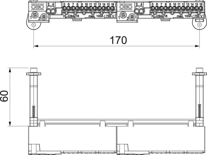 Produktbild OBO Bettermann Klemmleistenset Steckklemmen