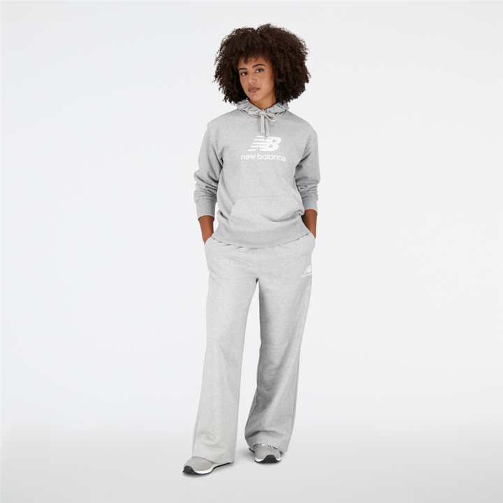 Immagine prodotto New Balance W Essentials - Felpa con cappuccio con logo impilato (XS)