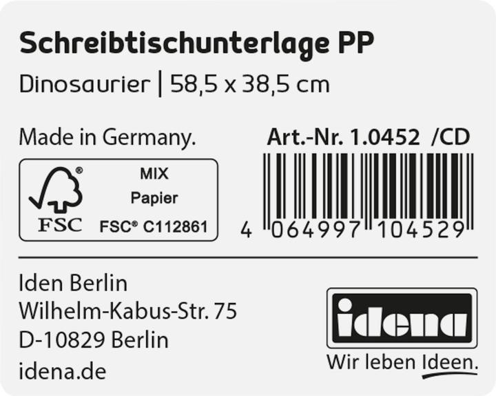 Actual product image Idena Desk Pad PP 58,5x38,5cm Dinosaur