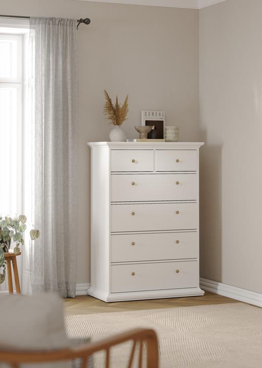 Image du produit Tvilum Paris Commode 6 tiroirsBlanc (96.20 x 48.50 x 139.76 cm)