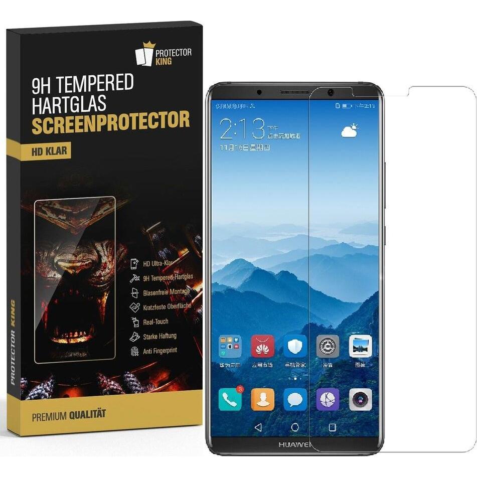 Protectorking 3x echtes Tempered 9H Panzerhartglas 3D KLAR (3 Stück, Huawei Mate 10 Pro), Smartphone Schutzfolie