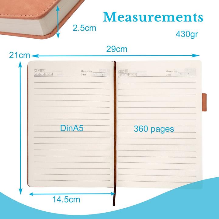 Produktbild Intirilife Notizbuch mit Stiftehalter (A5, Liniert, Harter Einband)
