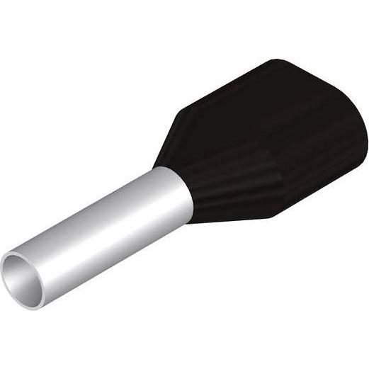 Weidmüller, Collegamento per cavi, H1.5/16D ZH SW SV, connessione a pin, dritto, nero, metallico, 1,5 mm², 1,6 cm, 1,1 cm