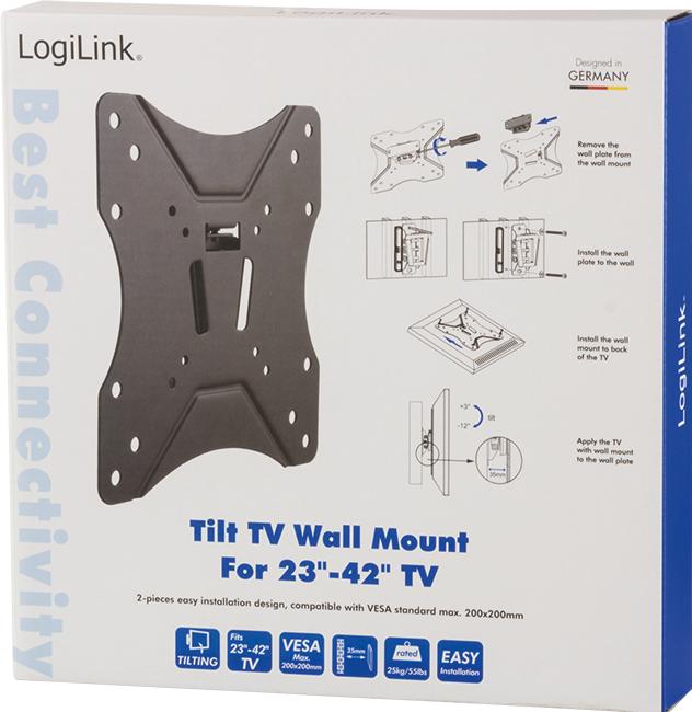 Produktbild LogiLink TV Wandhalterung (Wand, 42", 25 kg)