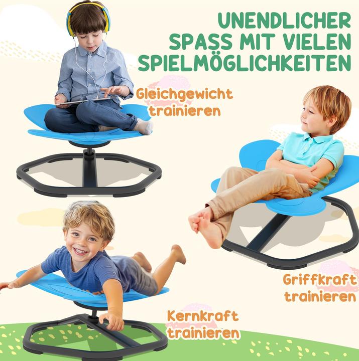 Produktbild Aiyaplay Sensorischer Drehstuhl Kunststoff, Stahl Blau (Kinderstuhl)
