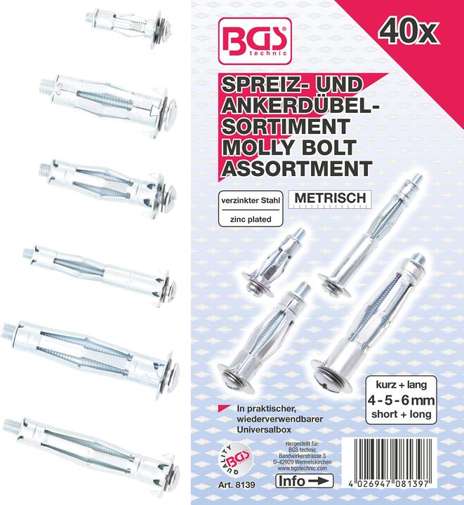 Immagine prodotto BGS Assortimento tasselli ad espansione 40 pz. (40 pz.)