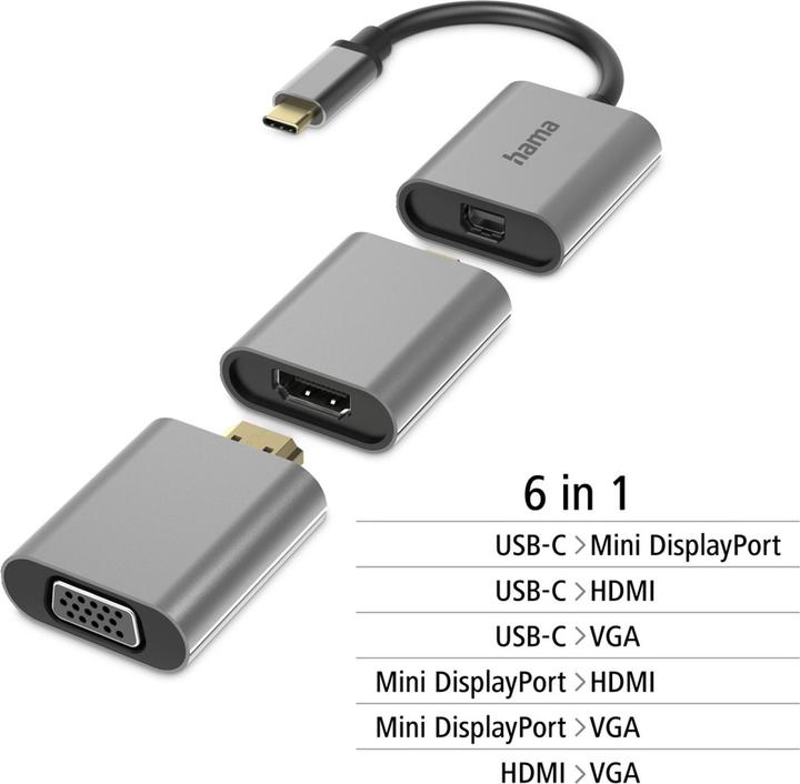 Image du produit Hama USB Video-Adapter (HDMI, Mini DP, VGA, 15 cm)