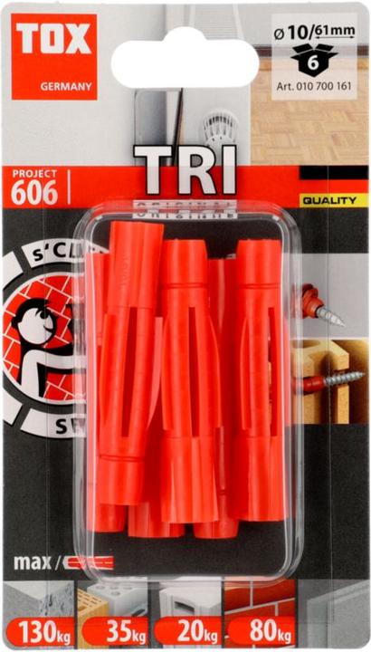 Produktbild Tox Allzweckdübel Tri 10x61 mm, Blister 6 Stück (6 Stk.)