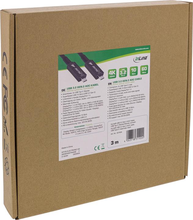 Productafbeelding InLine USB 3.2 Gen.2 AOC-kabel (15 m, USB 3.2 Gen 2, 60 W)