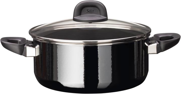 Image du produit Silit Kochtopf Bratentopf Induktion 24cm Glasdeckel 4,4l Modesto Line Silargan schwarz (Casserole, Silargan, 24 x 10.50 cm)
