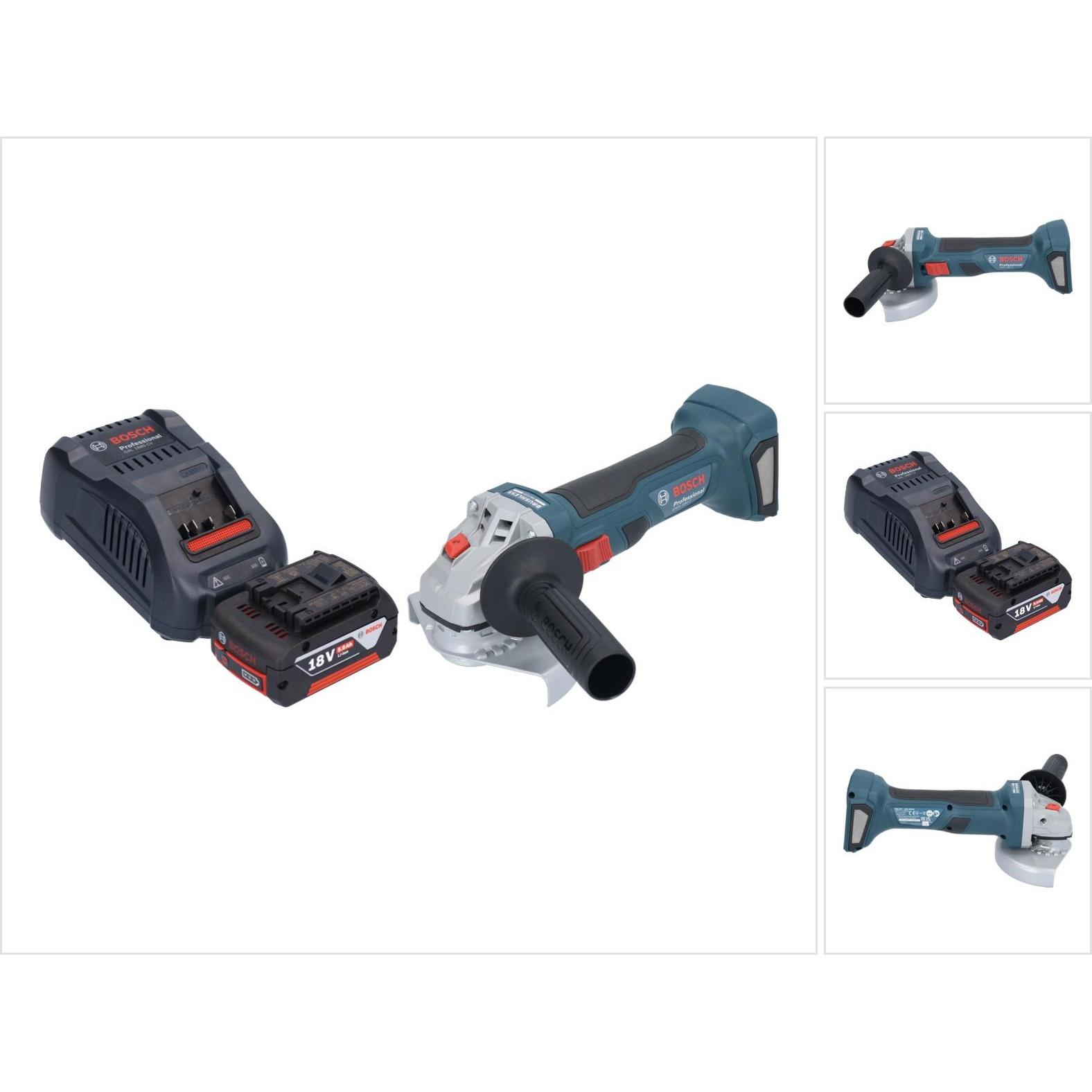 Bosch Professional, Winkelschleifer, Bosch GWS 18V-7 Professional Akku Winkelschleifer 18 V 125 mm Brushless + 1x Akku 5...
