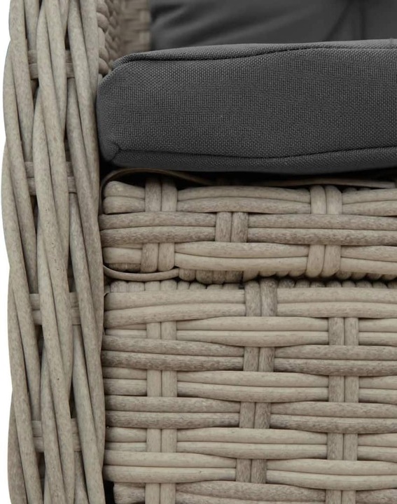 Produktbild VidaXL Gartenmöbel Essgruppe Gartengarnitur Sitzgruppe 7tlg Hellgrau Poly Rattan (160 cm)