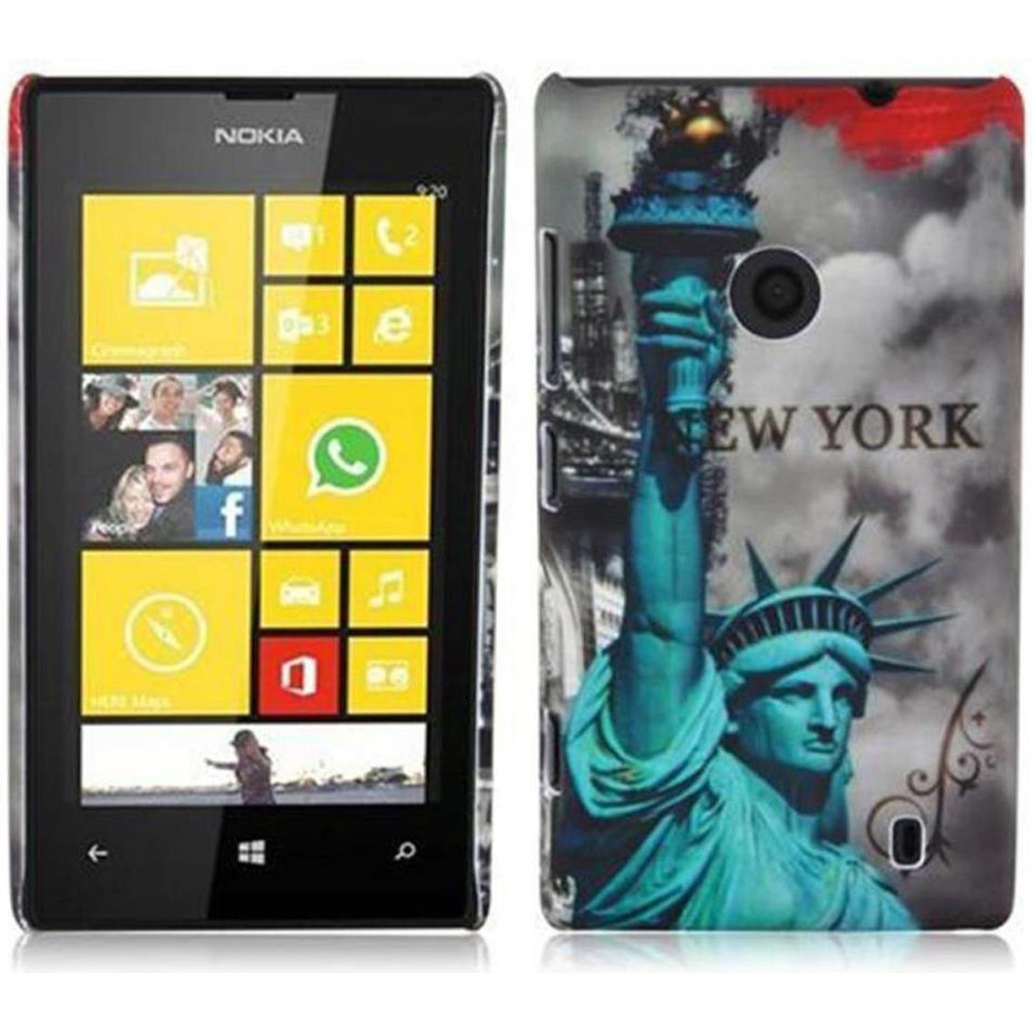 Cadorabo Hard Cover mit Aufdruck Cover (Nokia Lumia 520, Nokia Lumia 521), Smartphone Hülle, Braun