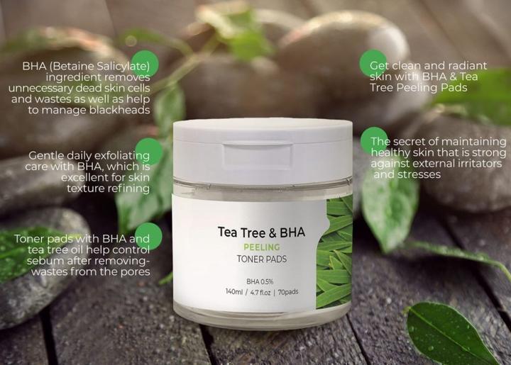 Produktbild JKosmec Tea Tree and BHA Peeling Toner Pads (Reinigungspeeling, 700 ml)