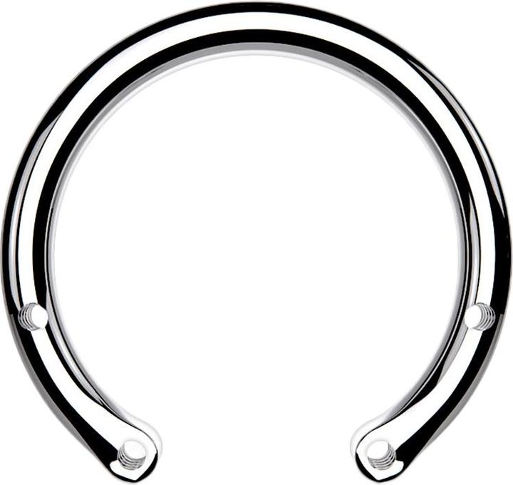 Produktbild Star Piercing Circular Barbell-Stab silber mit vier 0.8 mm Gewindelöcher (Titan, ohne Messing)