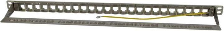 Actual product image Synergy 21 Keystone,Module rack, 48,30cm (19")patchpanel for 24xTP module, 0,5U, light grey