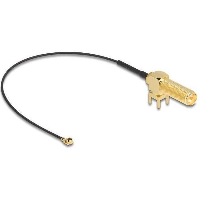 Delock Antennenkabel RP-SMA 90° PCB Buchse zum Einbau zu I-PEX Inc., MHF I Stecker 1.13 15 cm Gewindeläng (Antennenkabel...