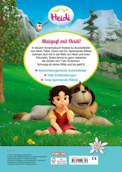Immagine prodotto Ravensburger Heidi: Mein Vorschul-Malspass Erste Zahlen (Tedesco, Studio 100 Media GmbH, 2021)