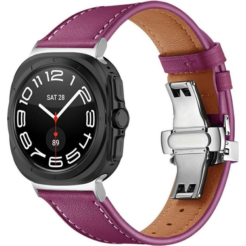 Thumbnail - Cover-Discount Galaxy Watch Ultra (47mm) - Lederarmband Ersatz mit Butterfly Verschluss (Leder, Galaxy Watch Ultra), Uhr...