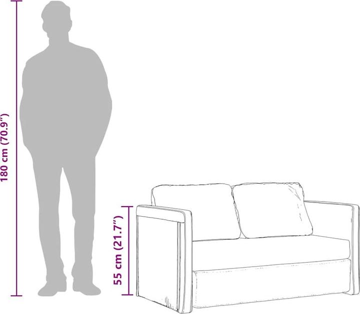 Produktbild vidaXL Bodensofa mit Schlaffunktion (2-Sitzer)