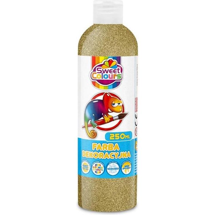 Sweet Colours, Colore + Vernice per fai da te, Goldglitter-Dekorationsfarbe 250 ml (250 ml)
