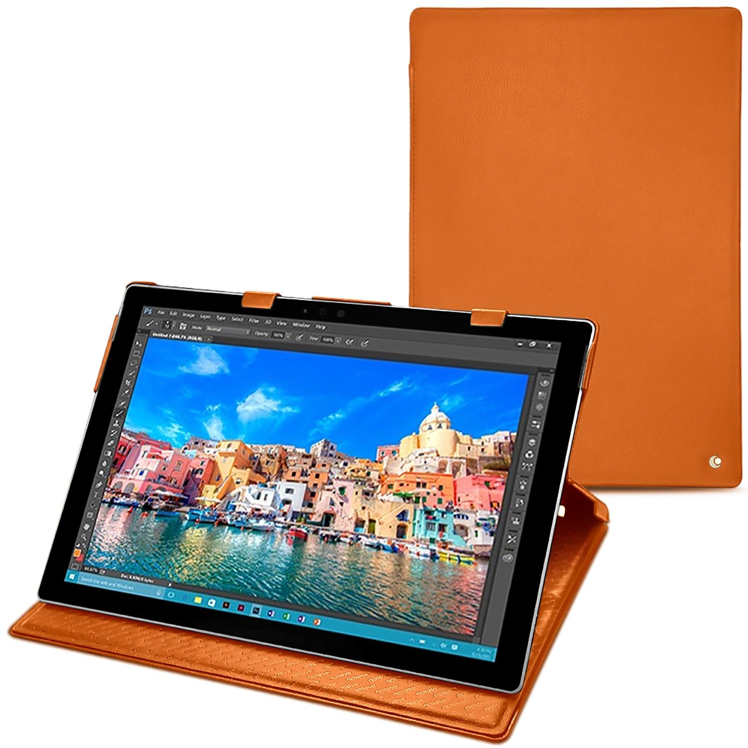 Noreve Lederschutzhülle vertikal (Microsoft Surface Pro 4), Tablet Hülle, Orange