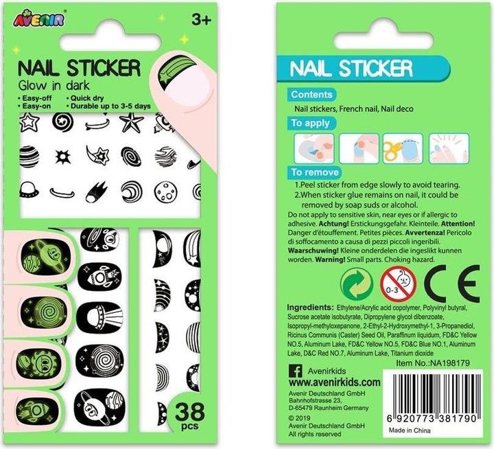 Avenir Leuchtende Nagelaufkleber - 38 Stk. (38 Sticker)