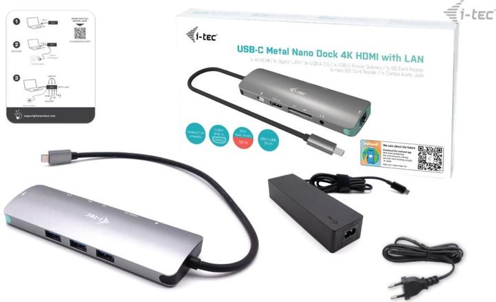 Produktbild i-tec NANO LAN DOCK + P/S 100W (USB-C, 5 Ports)