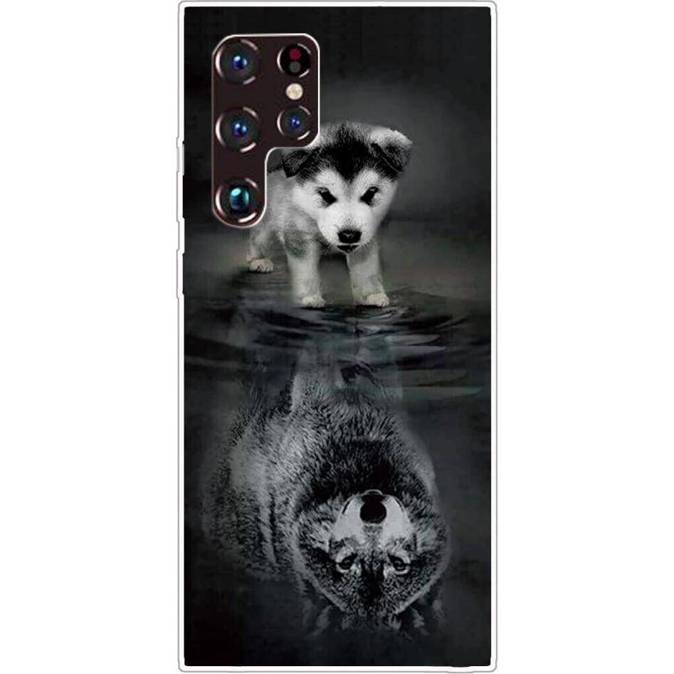 Cover-Discount Galaxy S22 Ultra - Silikon Gummi Hülle Hund (Samsung Galaxy S22 Ultra), Smartphone Hülle
