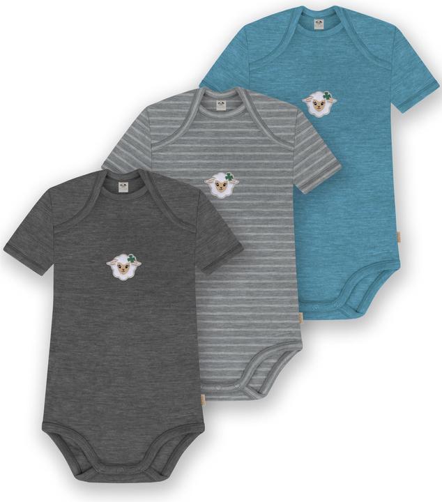 Produktbild Normani 3er Set Baby Merino Body Kurzarm „Tauranga" - 9299 (68)