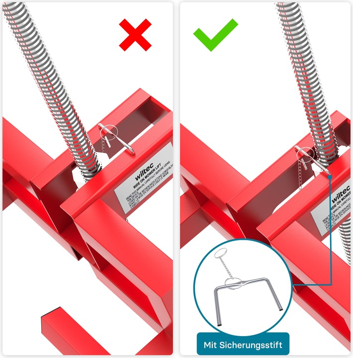 Produktbild Wiltec Hebevorrichtung Aufsitzmäher 250kg inkl. Adapter Reinigungshilfe Rasentraktor (Rasentraktor, Gartenmaschinen Aufsatz)