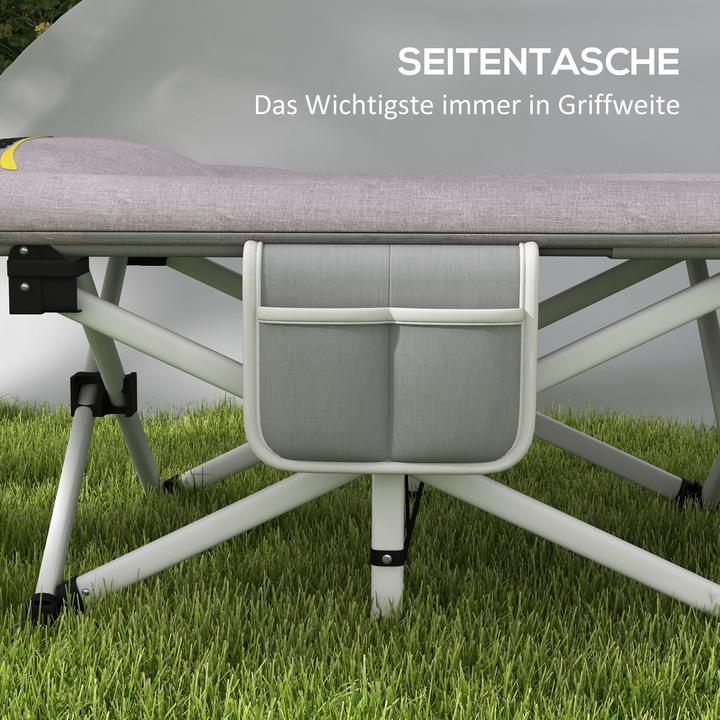 Produktbild Outsunny Feldbett Stahl, Oxford-Polyester Grau