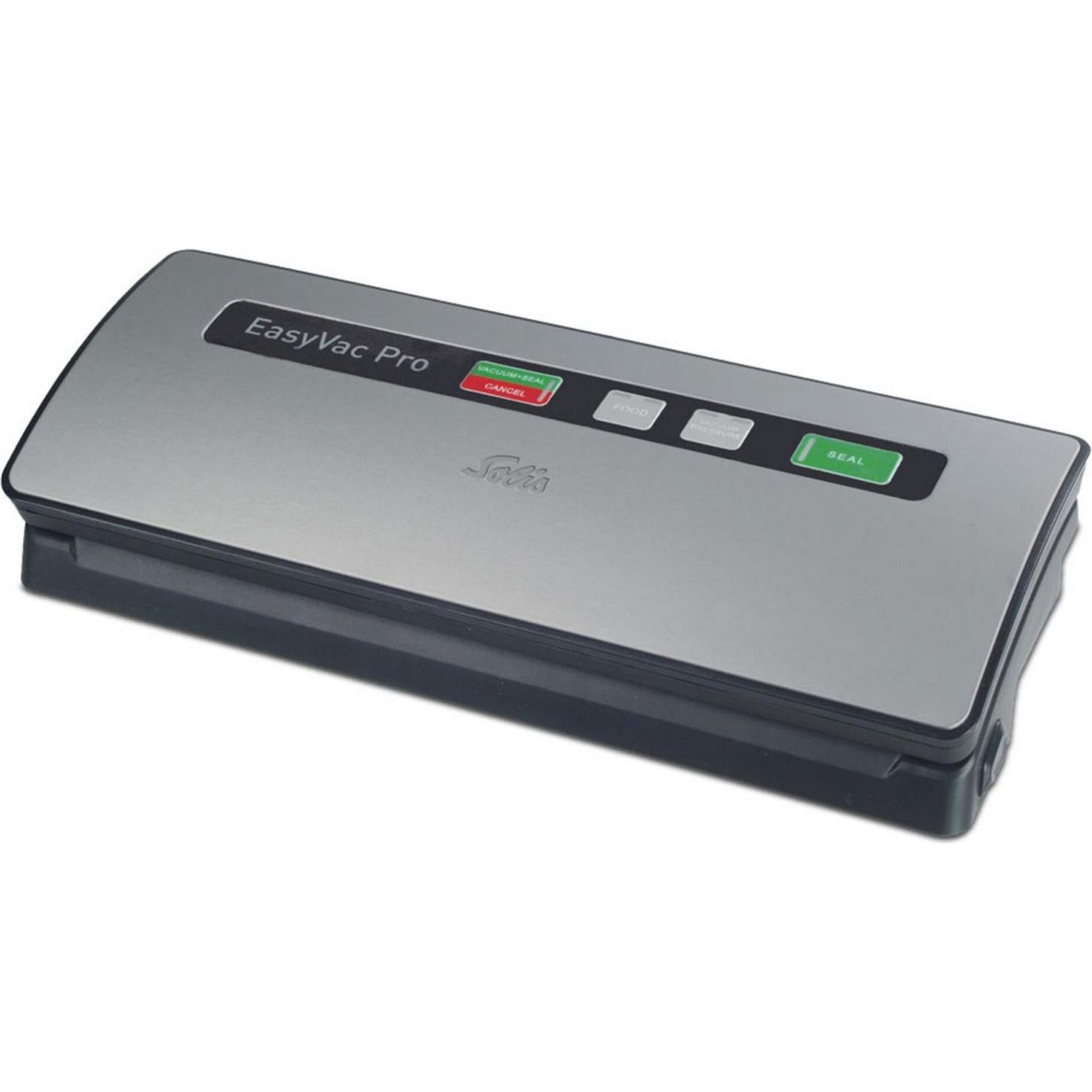 Solis Easy Vac Pro Metal, Vakuumiergerät, Schwarz, Silber