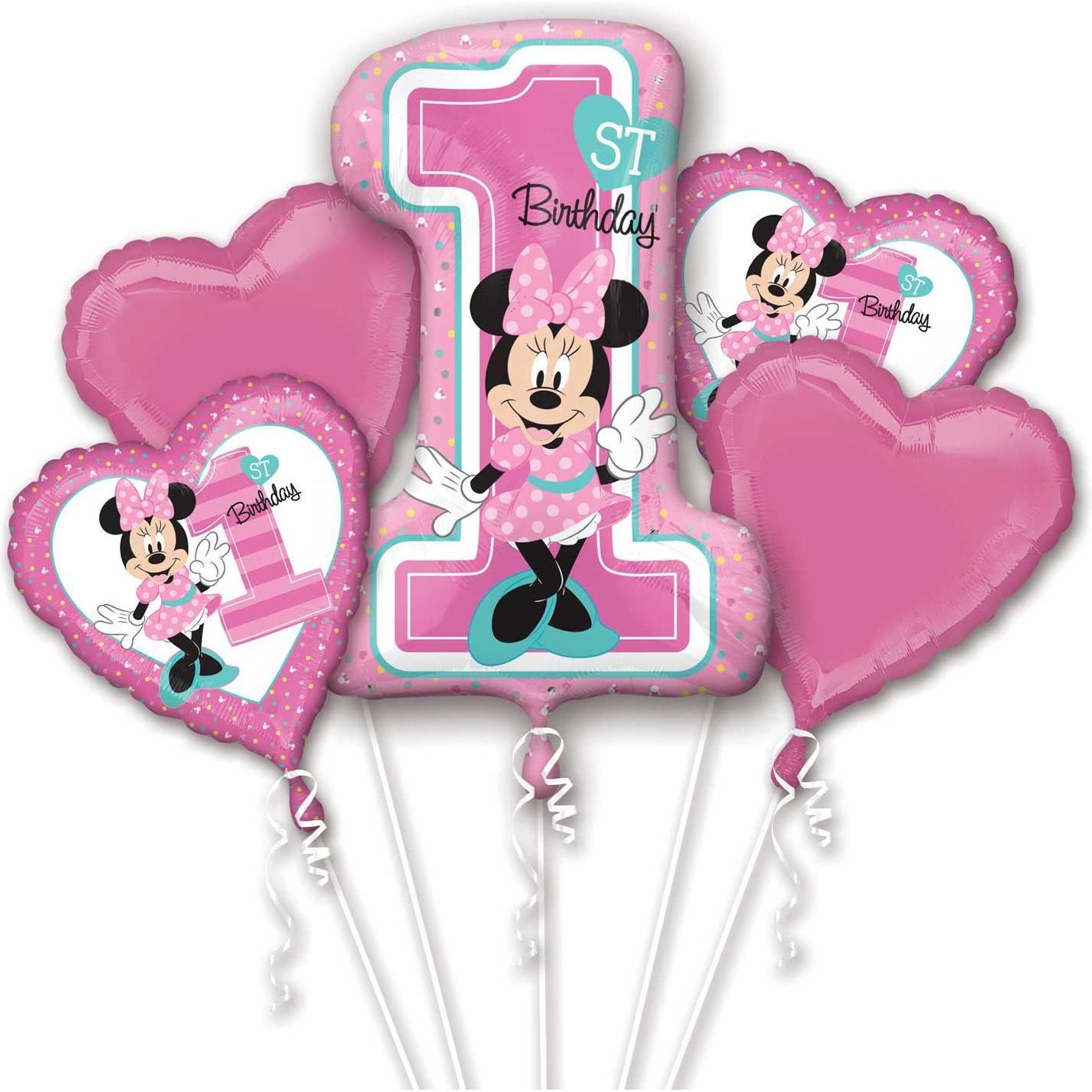 Anagram Ballonstrauss 1. Geburtstag Minnie Mouse
