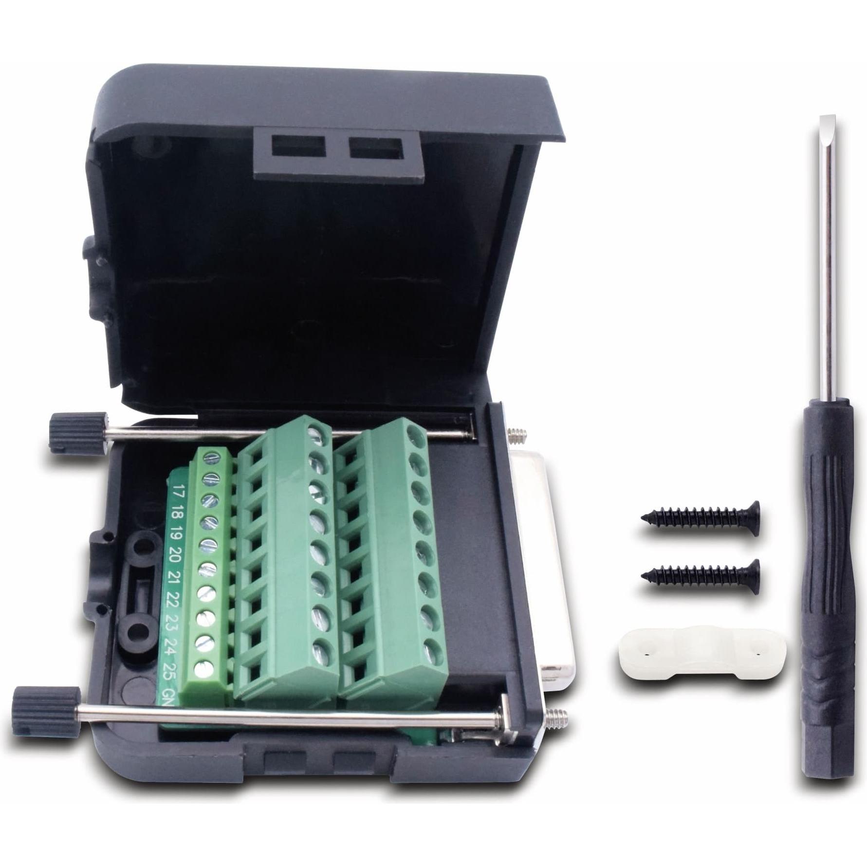 Quadrios 2010C261 D-SUB Buchse Polzahl (num): 25 Schrauben 1 Set, Elektronikkabel + Stecker, Schwarz