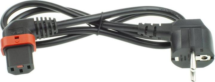 Productafbeelding Iec Lock 230V Stroomkabel CEE 7/7 male(haaks) naar C13 (haaks) afsluitbaar, zwart, 1 meter (1 m)