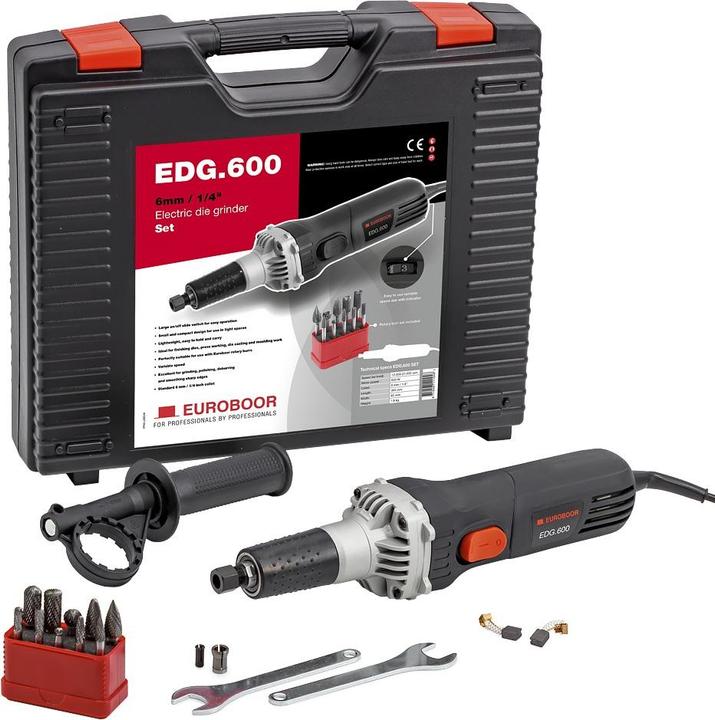 Produktbild Euroboor 30514100007004 EDG.600 CASE Elektroschleifset, 220 V, 600 W, 27000 U/min (600 W)
