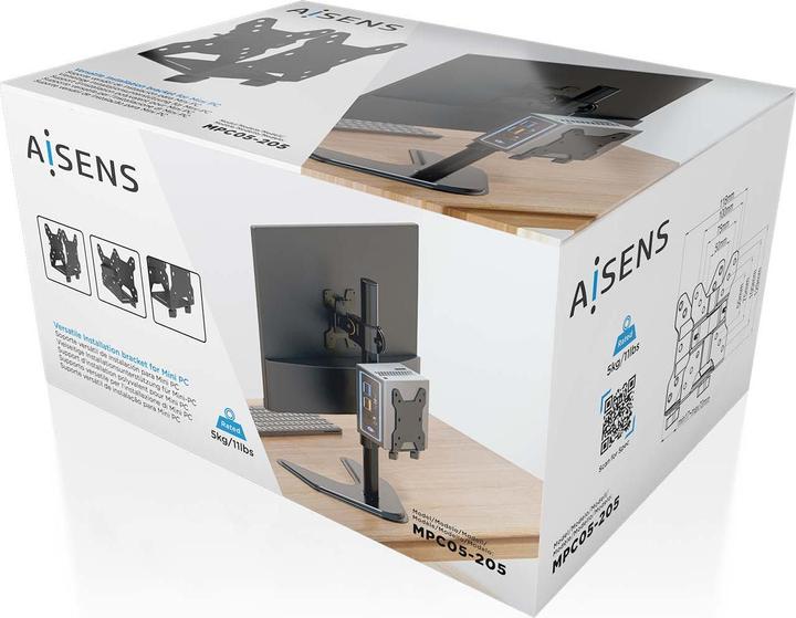 Produktbild Aisens Soporte Mini PC Muy Versatil Negro