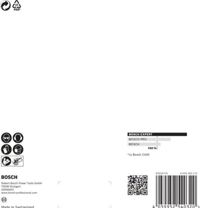 Immagine prodotto Bosch Professional Zubehör Expert M480 Rete di levigatura per levigatrice rotorbitale, 150 mm, G 220, 5 pezzi (220)