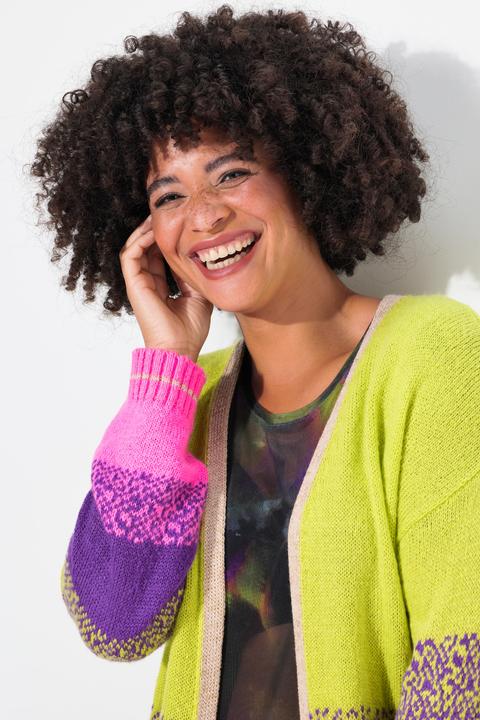 Produktbild Angel of Style Strickjacke, offene Form, Feinstrick, Blockstreifen, Langarm (50)
