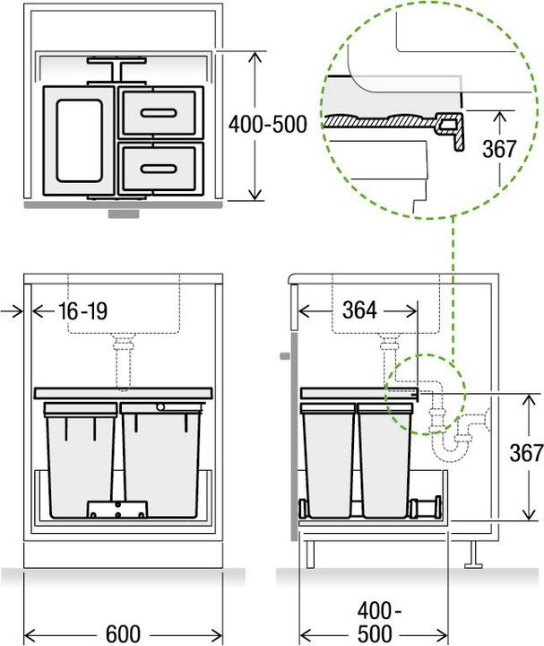 Immagine prodotto Müllex Abfall-Einsatzsystem X-LINE X60 M17 Basic (20 l)