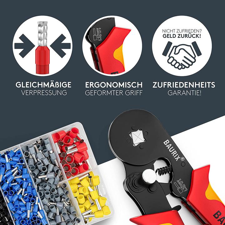 Actual product image Baurix Crimping pliers with wire end ferrules set