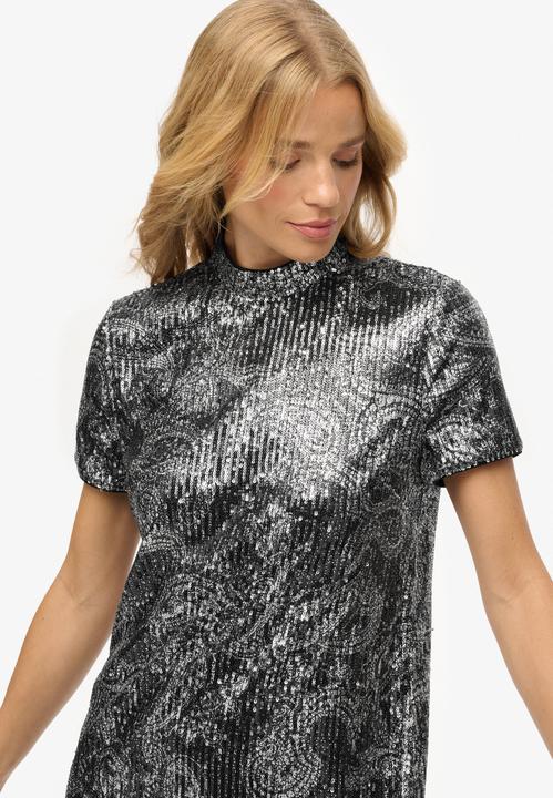 Image du produit Superdry Robe T-shirt Mini à Paillettes (L)