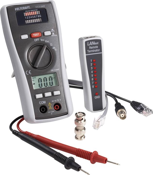 Produktbild Voltcraft Multimeter mit Kabeltester (CAT III 600V, Kabeltester)
