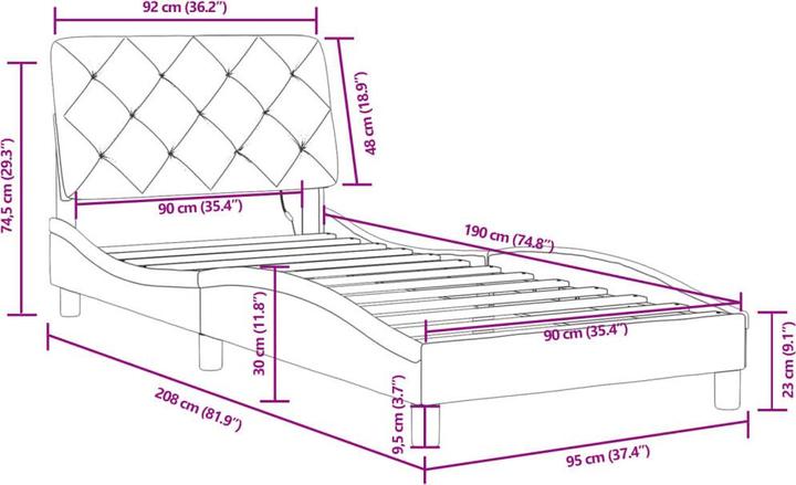 Image du produit vidaXL Bettgestell (90 x 190 cm)
