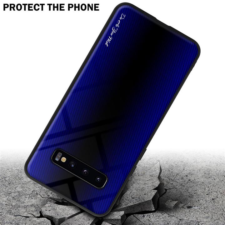 Produktbild Cadorabo TPU Gestreiftes Glas Cover (Samsung Galaxy S10+)