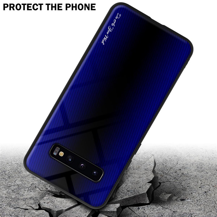 Productafbeelding Cadorabo TPU gestreepte glasplaat (Samsung Galaxy S10+)